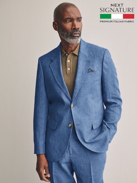 Blue Slim Fit Leomaster Italian Fabric Suit Jacket (E82671) | €169