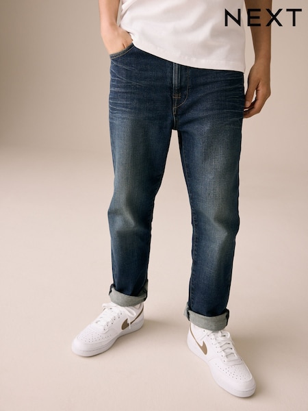 Denim Dark Blue Regular Fit Authentic Denim Jeans (3-16yrs) (E82717) | AED81 - AED107