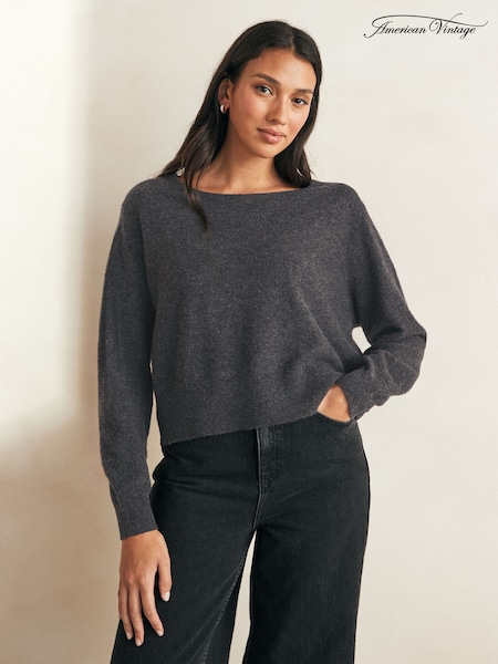 American Vintage Grey Raxow Round Necky Sweater (E82743) | €93