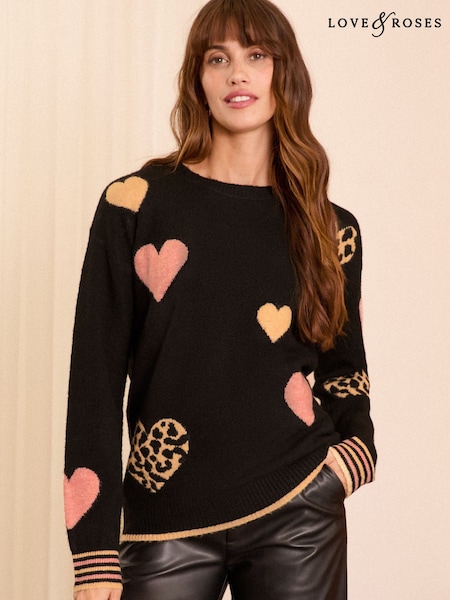 Love & Roses Cosy Crew Neck Longline Jumper (E82776) | 163 LEI