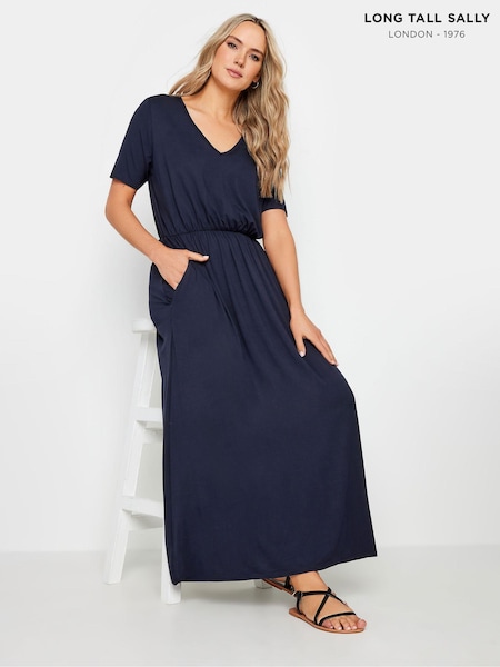 Long Tall Sally Blue 100% Cotton Maxi T-Shirt Dress (E82886) | kr514