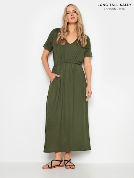 Long Tall Sally Green 100% Cotton Maxi T-Shirt Dress (E82888) | kr514
