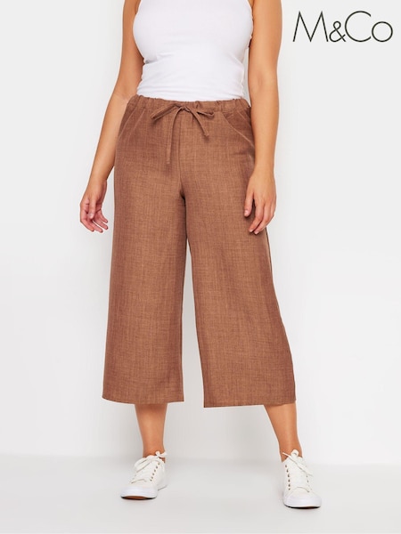 M&Co Brown Linen Look Culottes (E82893) | €37