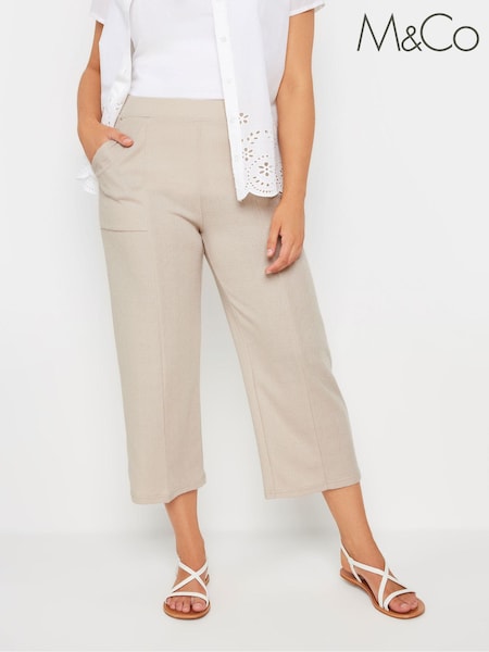 M&Co Beige Seamed Front Pocket Culottes (E82898) | €46