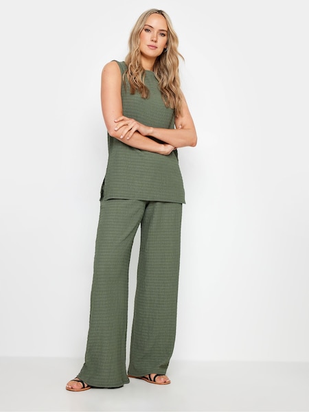 Long Tall Sally Green Wide Leg Textured Trousers (E82909) | €45