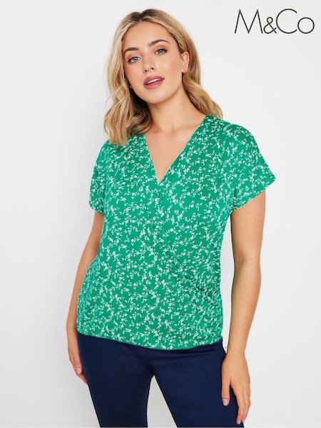 M&Co Floral Wrap Top (E82911) | 216 LEI