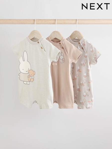 Neutral Miffy Miffy 3 Pack Baby Romper (0mths-2yrs) (E82970) | 109 QAR - 129 QAR