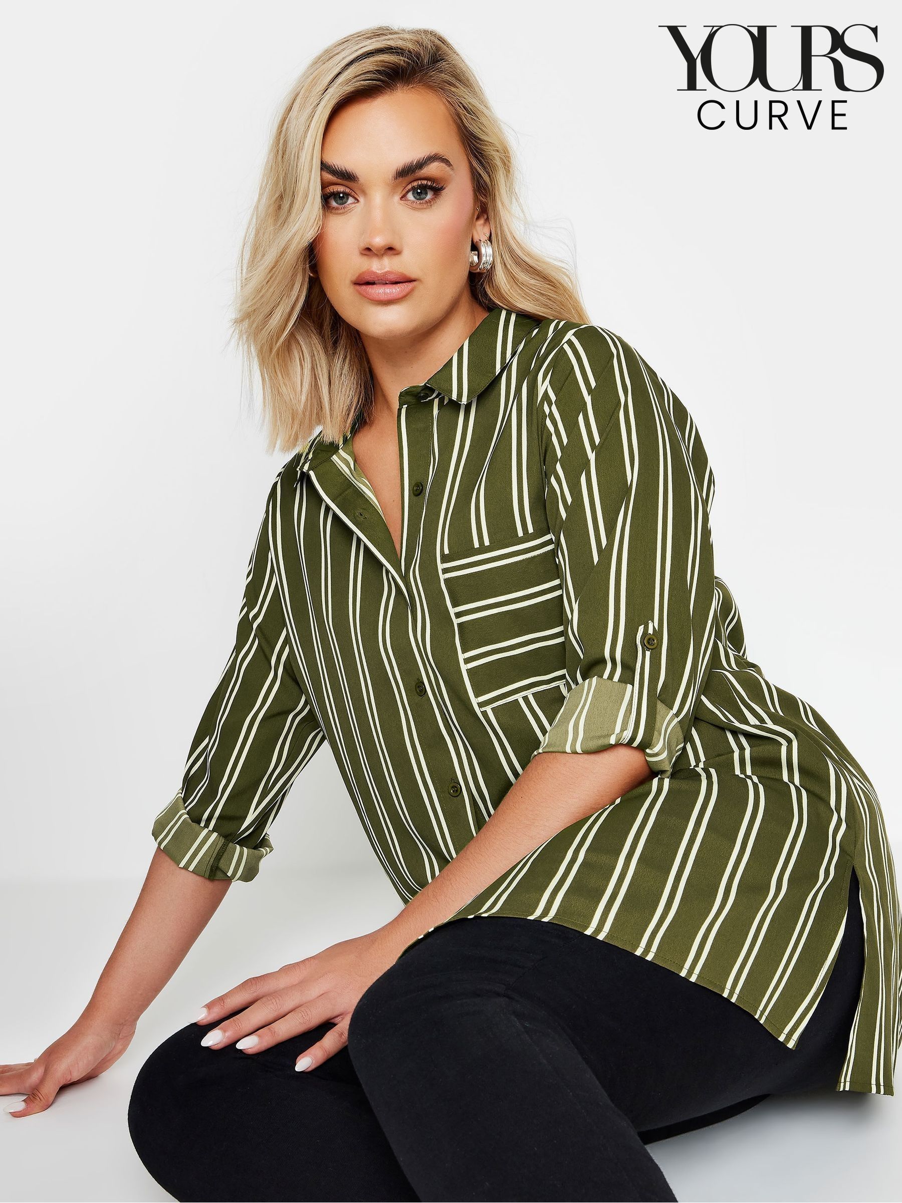 Striped collared shirt womens cheap