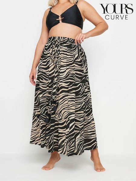 Yours Curve Black Animal Beach Skirt (E83003) | €32