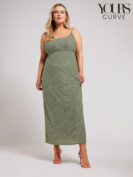 Yours Curve Animal Stretch Jacquard Slip Dress (E83012) | €79