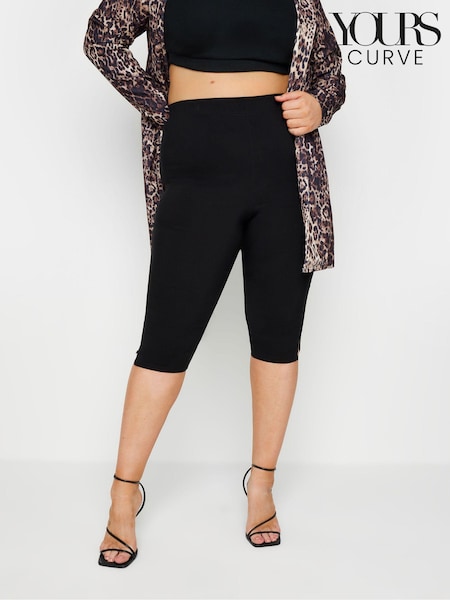 Yours Curve Black Capri Cropped Trousers (E83066) | $42
