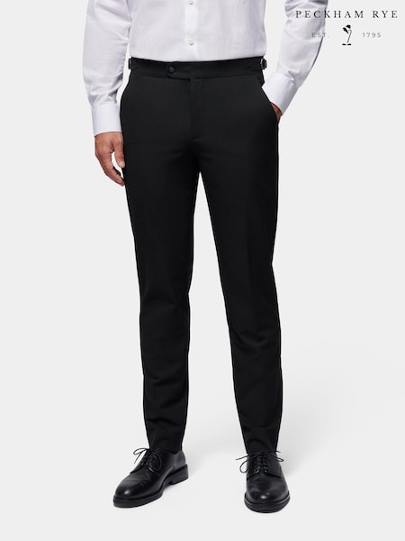 Peckham Rye Black Regular Fit Classic Tuxedo Trousers (E83091) | 346 QAR