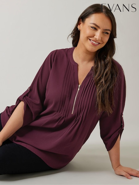 Violet - Evans Zip Pintuck Cămăși (E83354) | 268 LEI