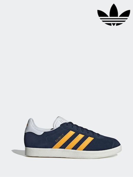 adidas Originals Navy/Yellow Gazelle Trainers (E83366) | $149