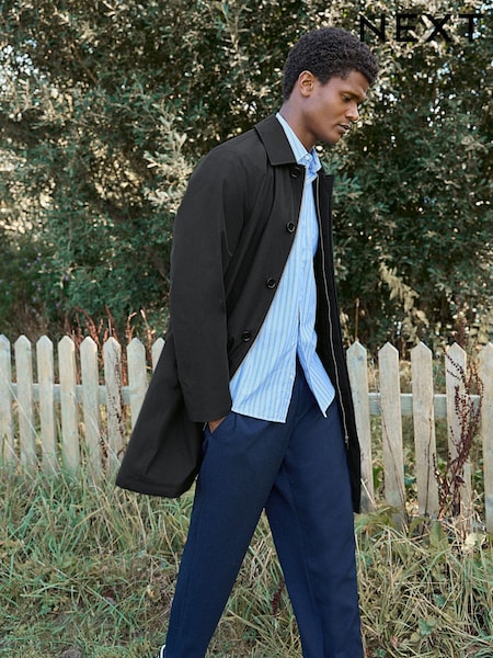 Navy Blue Waterproof Trench Coat (E83507) | €138