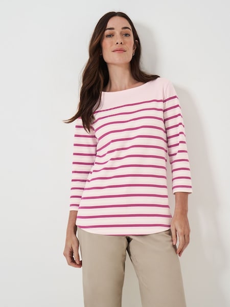 Crew Clothing Company 100% Cotton Ultimate Striped Breton Top (E83535) | 203 LEI
