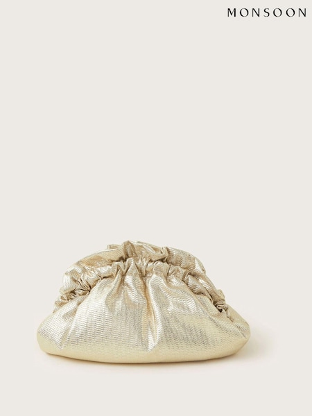 Monsoon Gold Grace Ruffle Clutch (E83541) | $94