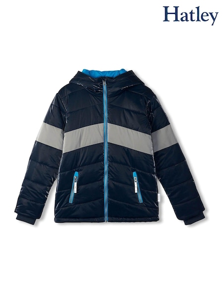 Hatley Shark Skin Black Colourblock Waterproof Puffer Jacket (E83611) | 375 LEI
