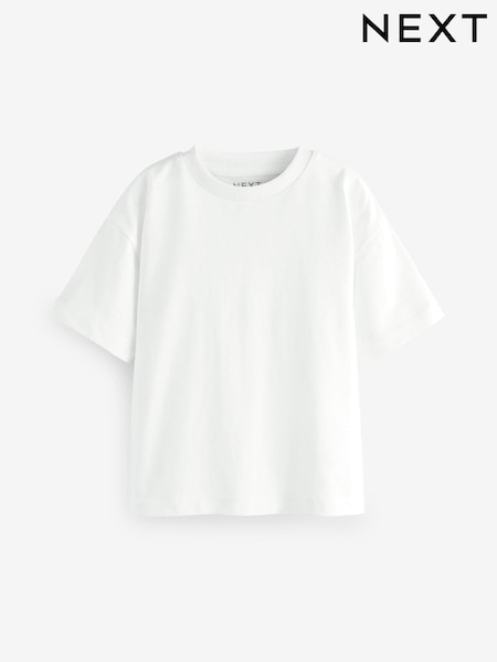 White Short Sleeve Plain T-Shirt (3mths-7yrs) (E83615) | 124 UAH - 206 UAH
