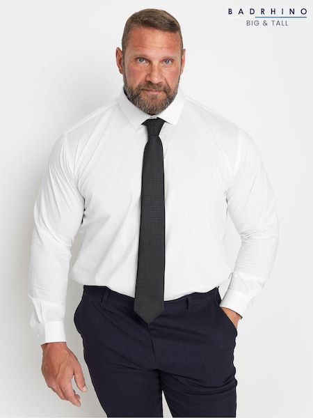 BadRhino Big & Tall White Formal Long Sleeve Shirt (E83626) | 245 zł