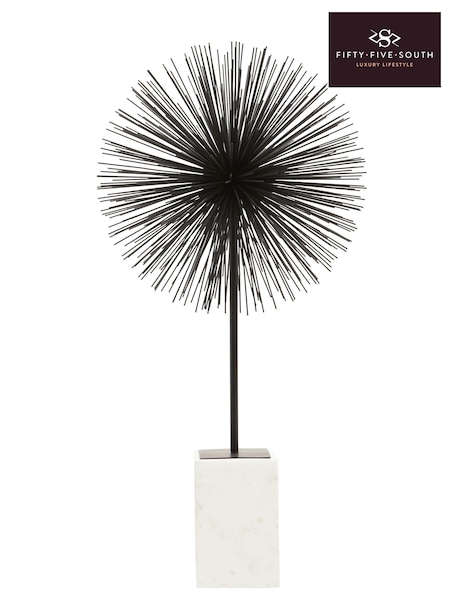 Fifty Five South Black/White Mirano Starburst Sculpture with Marble Ornaments Base (E83654) | €191