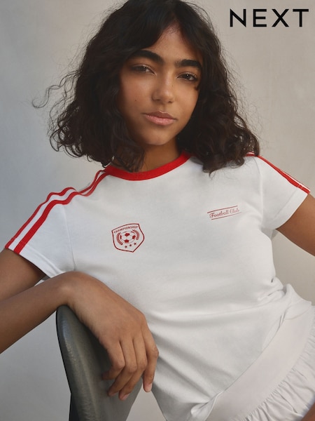 Blanco - Baby Retro Graphic Football 100% Cotton T-Shirt (E83709) | 29 €