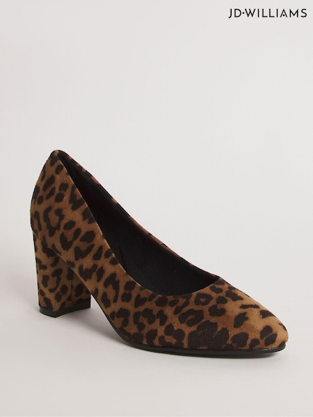 JD Williams Brown Comfort Flexible Court Shoes In Extra Wide Fit (E83767) | €49
