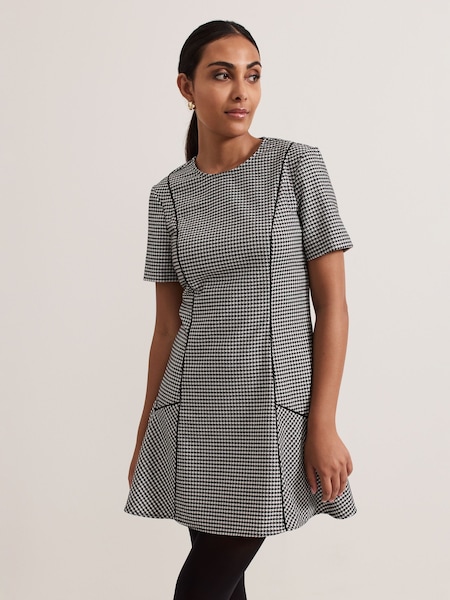 Phase Eight Black Petite Viola Houndstooth Mini Dress (E83830) | €70