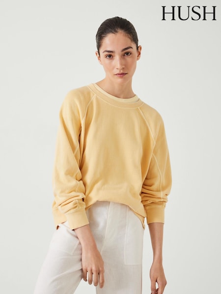 Hush Yellow Kara Lightweight 100% Cotton Sweatshirt (E83888) | AED160