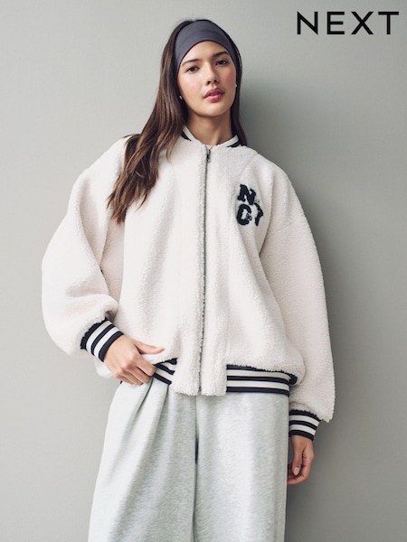 Ecru Varsity Lounge Jacket (E83897) | €35
