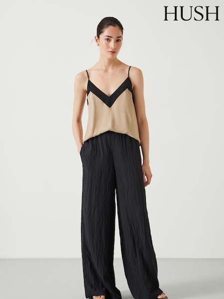 Negru - Hush Mabel Fluid Evazat Pantaloni (E83938) | 330 LEI