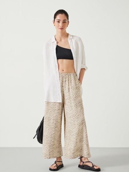 Hush Melissa Linen Blend Wide Leg Trousers (E83949) | 411 LEI