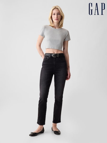 Gap Black High Waisted Ankle Length Vintage Slim Jeans (E83957) | €79