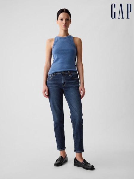 Gap Blue Mid Rise Ankle Length Girlfriend Jeans (E83961) | €79