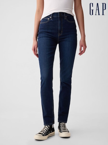 Gap Blue High Waisted Ankle Length Vintage Slim Jeans (E83962) | €79