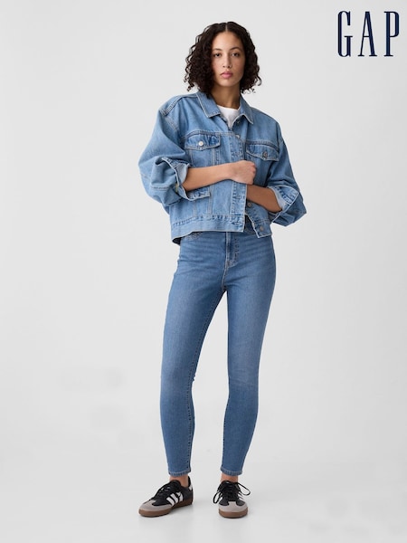 Albastru - Gap Talie înaltă Classic Jeggings (E83966) | 298 LEI