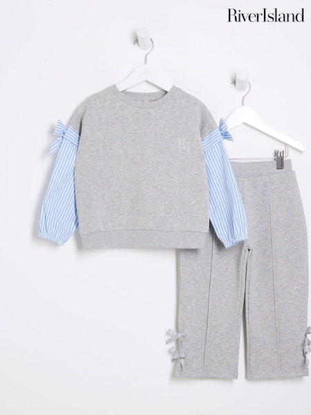Grau - River Island Girls Long Sleeve Sweatshirt Set (E84035) | 28 €