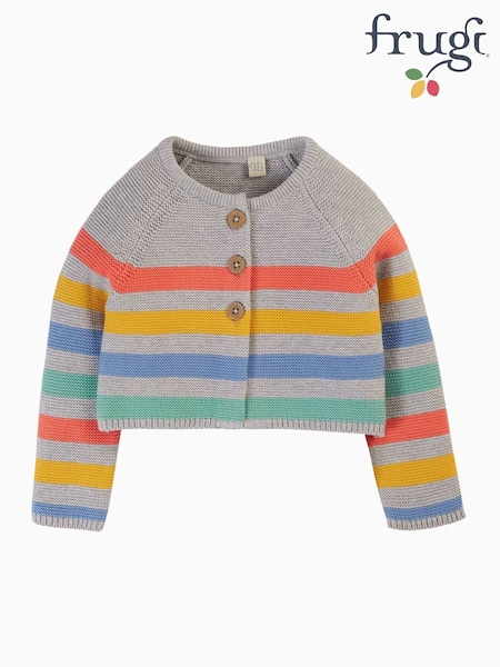 Frugi Grey Marl Striped Cardigan (E84103) | 40 €