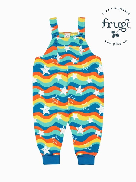 Frugi Blue Wavy Stars Cosy Dungarees (E84113) | 40 € - 42 €