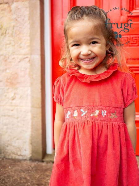 Frugi Red Embroided Party Dress (E84122) | 59 € - 62 €