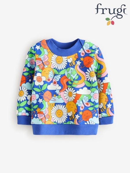 Frugi Blue All Over Flowers Easy On Printed Jumper (E84124) | 42 € - 45 €