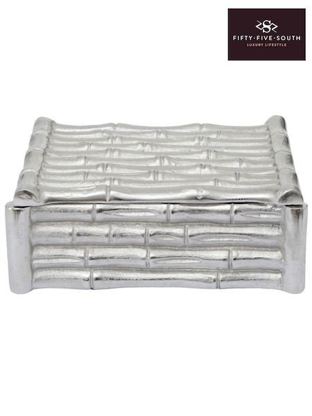 Fifty Five South Silver Hiba Bamboo Effect Trinket Box (E84182) | €113
