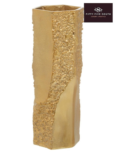 Fifty Five South Gold Dante Textured Vase (E84197) | kr1 028