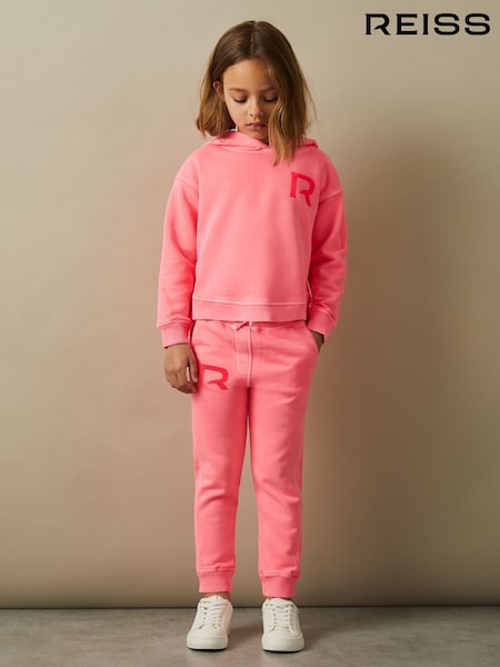 Reiss Bright Pink Kelly 4-9 yrs Oversized Logo Cotton Blend Hoodie (E84199) | €30