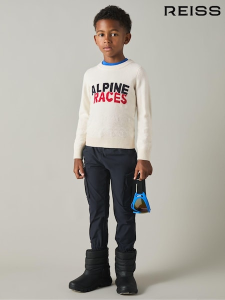Reiss Off White Bonham 9-13 yrs Wool-Blend Alpine Race-Intarsia Jumper (E84204) | €67