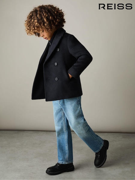 Reiss Bergamo Wool-Blend Twill Double-Breasted Coat (E84215) | 809 LEI