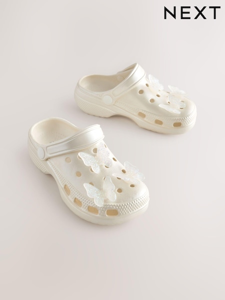 White Butterfly Clogs (E84228) | AED61 - AED76