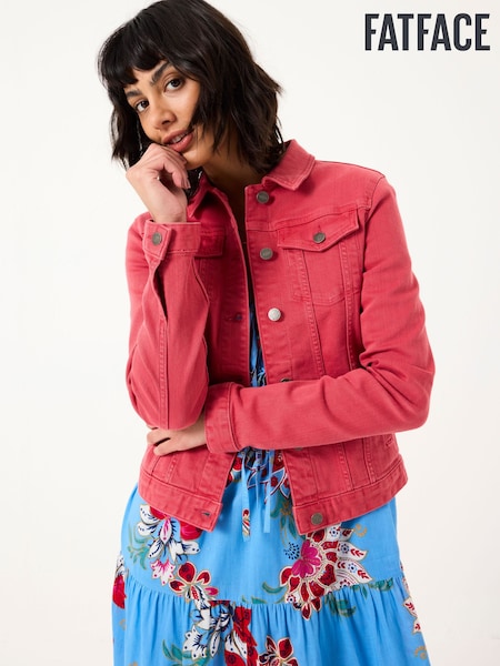 FatFace Tasha Vintage Red Denim Jacket (E84411) | ₪297