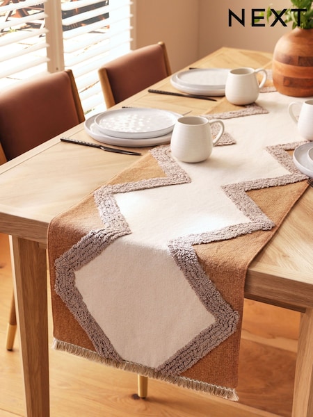 Natural Farah Tufted Kitchen Table Runner (E84426) | €45 - €51