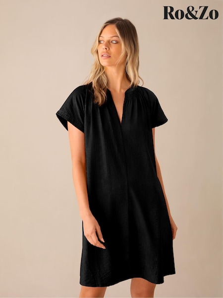 Ro&Zo Gathered Neck Short Dress (E84478) | 330 LEI